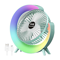 مروحة مكتب USB بثلاث سرعات مع إضاءة LED ملونة -1274