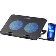 ستاند تبريد لابتوب ICE-02 RGB – مروحتان LED وحامل موبايل-2202