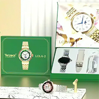 ساعة Telzeal Lola 2 النسائية الدائرية – تأتي ب 2 استراب وشاحن لاسلكي (فضي) - 3037