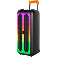 سماعة V-2840 المحمولة للحفلات – بلوتوث، 8 بوصة × 2، 40 وات مع إضاءة LED وميكروفون-2178