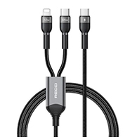 كابل Recci RTC-T16( 2 في 1) بطول 1.2 متر – تايب-سي إلى تايب-سي وlightning، (65 واط)-3853