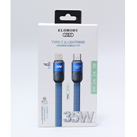 كابل Eloroby CC-66 شحن سريع PD 35W – تايب-C & Lightning، 1-  متر1046