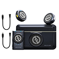 ميكروفون لاسلكي Hollyland Lark M2 (بقطعتين إرسال + قطعة استقبال) بجودة صوت 48kHz/24 ونطاق 300 متر – 5211