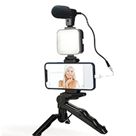 طقم تصوير فيديو PK-773 مع ترايبود ومايكروفون وإضاءة LED للتحكم عن بعد-6524